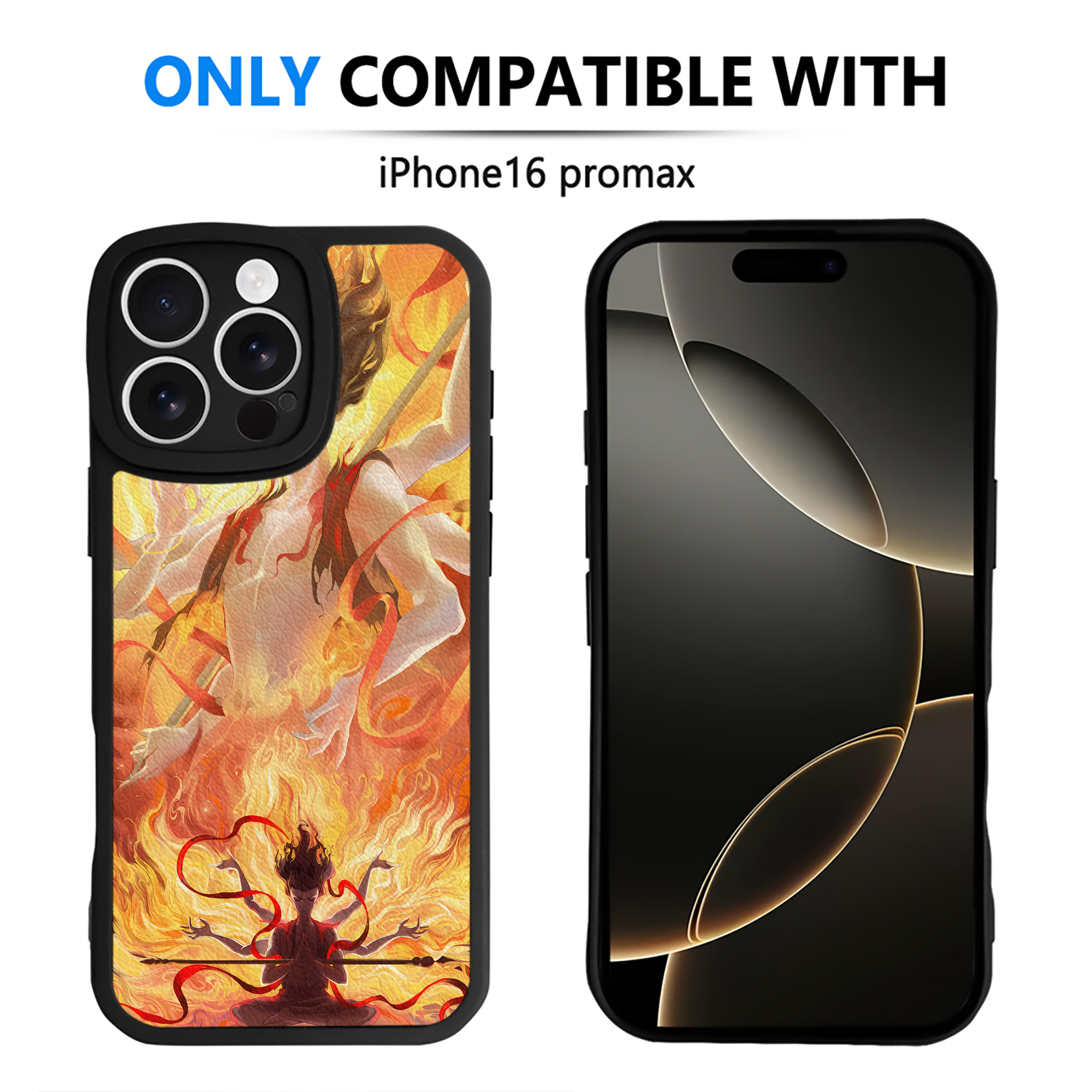 （画像用） Ne Zha 2 ナタ 魔童の大暴れ 【iPhone 16シリーズ対応】シリコンスマホケース（レザー調） 材質：シリコン